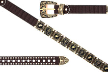 Load image into Gallery viewer, Rhinestone Belt - #802 Cross Black Rhinestone -1