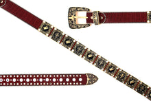 Load image into Gallery viewer, Rhinestone Belt - #802 Cross Black Rhinestone -1