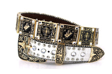 Load image into Gallery viewer, Rhinestone Belt - #802 Cross Black Rhinestone -1