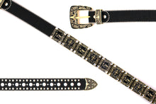 Load image into Gallery viewer, Rhinestone Belt - #802 Cross Black Rhinestone -1