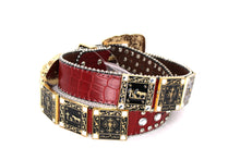 Load image into Gallery viewer, Rhinestone Belt - #802 Cross Black Rhinestone -1