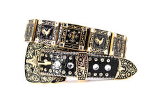 Load image into Gallery viewer, Rhinestone Belt - #802 Cross Black Rhinestone -1