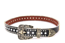 Load image into Gallery viewer, Rhinestone Belt - #802 Cross Black Rhinestone -1