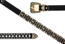 Load image into Gallery viewer, Rhinestone Belt - #802 Cross Black Rhinestone -1