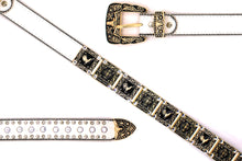 Load image into Gallery viewer, Rhinestone Belt - #802 Cross Black Rhinestone -1