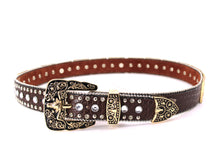 Cargar imagen en el visor de la galería, Rhinestone Belt - #802 Cross Black Rhinestone -2