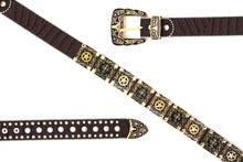 Cargar imagen en el visor de la galería, Rhinestone Belt - #802 Cross Black Rhinestone -2