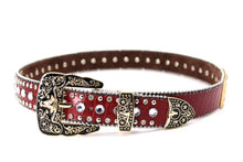 Cargar imagen en el visor de la galería, Rhinestone Belt - #802 Cross Black Rhinestone -2