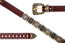 Cargar imagen en el visor de la galería, Rhinestone Belt - #802 Cross Black Rhinestone -2