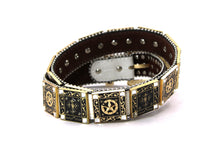 Cargar imagen en el visor de la galería, Rhinestone Belt - #802 Cross Black Rhinestone -2