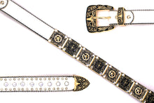 Cargar imagen en el visor de la galería, Rhinestone Belt - #802 Cross Black Rhinestone -2