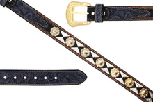 Load image into Gallery viewer, Concho Belt- #813A Gold Buckle Gold Berry