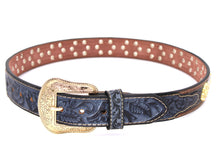 Load image into Gallery viewer, Concho Belt- #813A Gold Buckle Gold Berry
