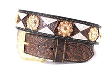 Load image into Gallery viewer, Concho Belt- #813A Gold Buckle Gold Berry