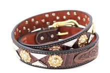 Load image into Gallery viewer, Concho Belt- #813A Gold Buckle Gold Berry