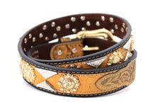 Load image into Gallery viewer, Concho Belt- #813A Gold Buckle Gold Berry