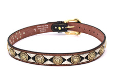 Load image into Gallery viewer, Concho Belt- #813B Gold Buckle Gold Flower