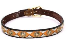 Load image into Gallery viewer, Concho Belt- #813B Gold Buckle Gold Flower