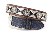Cargar imagen en el visor de la galería, Concho Belt- #815A Silver Buckle Silver Berry