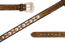 Cargar imagen en el visor de la galería, Concho Belt- #815A Silver Buckle Silver Berry