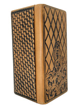 Load image into Gallery viewer, Long Wallet- #903 Genuine Leather Tide Chess Field Floral Brown