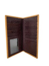 Load image into Gallery viewer, Long Wallet- #903 Genuine Leather Tide Chess Field Floral Brown
