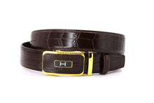 Cargar imagen en el visor de la galería, Plain Belt-  Genuine Cow Leather Belt Crocodile Pattern CG Cougar Alligator H Line Z #2