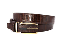 Cargar imagen en el visor de la galería, Plain Belt-  Genuine Cow Leather Belt Crocodile Pattern CG Cougar Alligator H Line Z #2