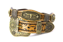 Load image into Gallery viewer, Concho Belt- #G608 Bronze Gold Western Concho Belt
