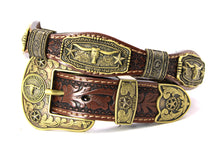 Load image into Gallery viewer, Concho Belt- #G608 Bronze Gold Western Concho Belt