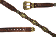 Load image into Gallery viewer, Concho Belt- #G608 Bronze Gold Western Concho Belt
