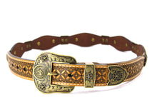 Load image into Gallery viewer, Concho Belt- #G608 Bronze Gold Western Concho Belt