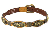 Load image into Gallery viewer, Concho Belt- #G608 Bronze Gold Western Concho Belt
