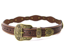 Load image into Gallery viewer, Concho Belt- #G608 Bronze Gold Western Concho Belt