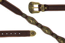 Load image into Gallery viewer, Concho Belt- #G608 Bronze Gold Western Concho Belt