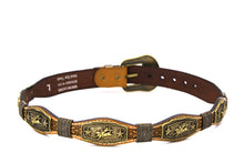 Load image into Gallery viewer, Concho Belt- #G608 Bronze Gold Western Concho Belt