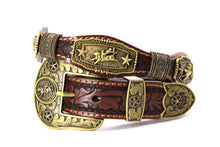 Load image into Gallery viewer, Concho Belt- #G608 Bronze Gold Western Concho Belt