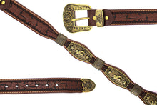 Load image into Gallery viewer, Concho Belt- #G608 Bronze Gold Western Concho Belt