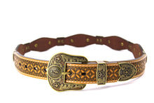 Load image into Gallery viewer, Concho Belt- #G608 Bronze Gold Western Concho Belt