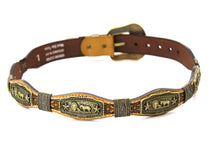 Load image into Gallery viewer, Concho Belt- #G608 Bronze Gold Western Concho Belt