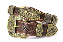Load image into Gallery viewer, Concho Belt- #G608 Bronze Gold Western Concho Belt