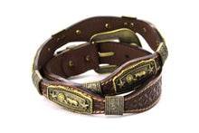 Load image into Gallery viewer, Concho Belt- #G608 Bronze Gold Western Concho Belt