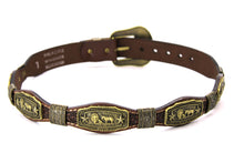 Load image into Gallery viewer, Concho Belt- #G608 Bronze Gold Western Concho Belt