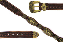 Load image into Gallery viewer, Concho Belt- #G608 Bronze Gold Western Concho Belt