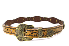 Load image into Gallery viewer, Concho Belt- #G608 Bronze Gold Western Concho Belt