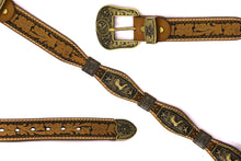 Load image into Gallery viewer, Concho Belt- #G608 Bronze Gold Western Concho Belt