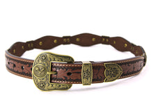 Load image into Gallery viewer, Concho Belt- #G608 Bronze Gold Western Concho Belt