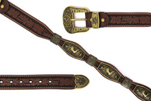 Load image into Gallery viewer, Concho Belt- #G608 Bronze Gold Western Concho Belt