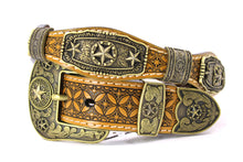 Load image into Gallery viewer, Concho Belt- #G608 Bronze Gold Western Concho Belt