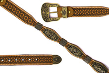 Load image into Gallery viewer, Concho Belt- #G608 Bronze Gold Western Concho Belt